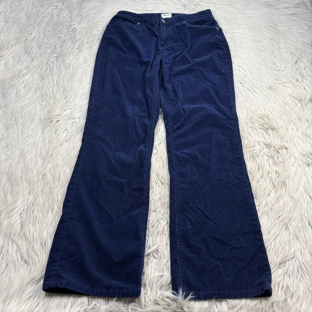 Chico's Women's (0) 4 S Navy Straight Leg Corduroy Pants Fall Classic Preppy